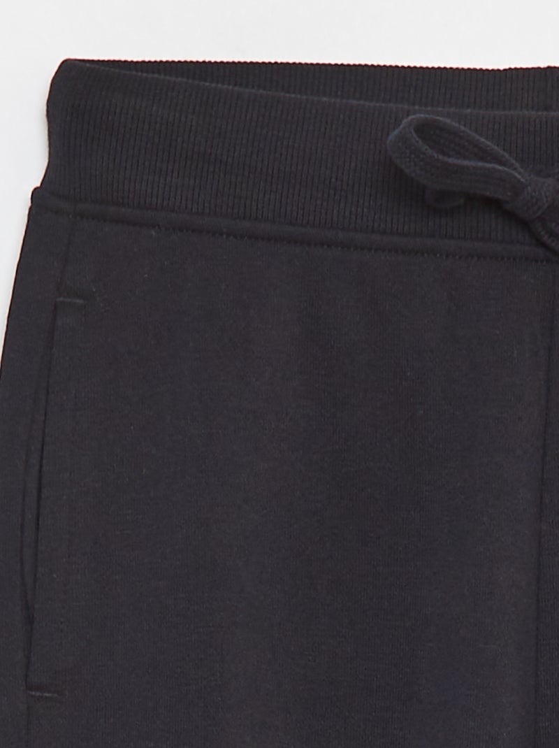 Calças de jogging lisas com cintura elástica Preto - Kiabi