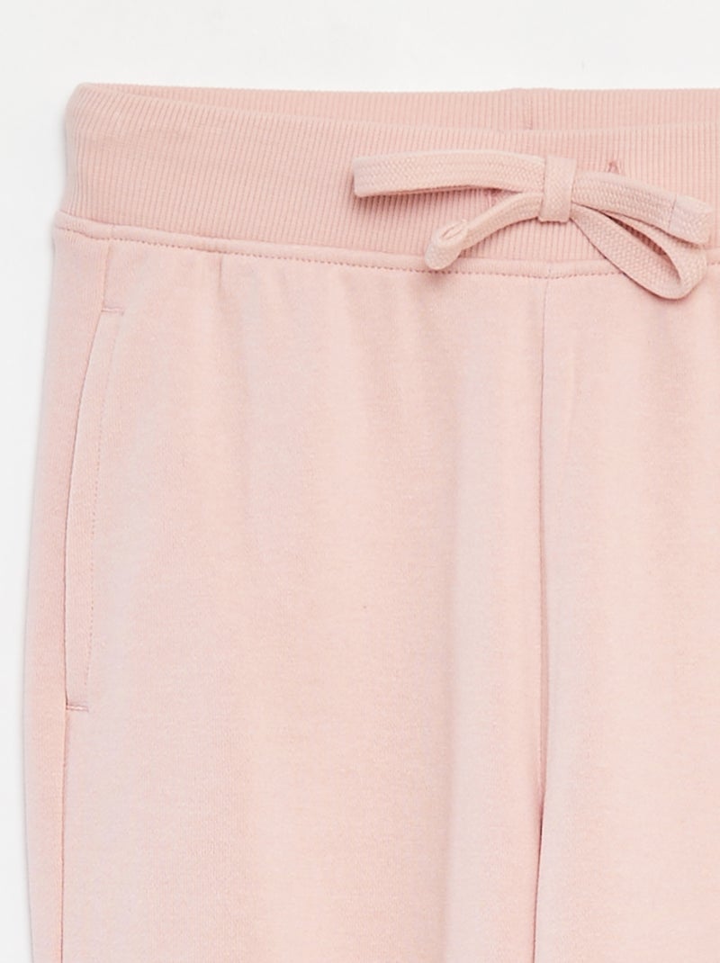 Calças de jogging lisas com cintura elástica Rosa - Kiabi