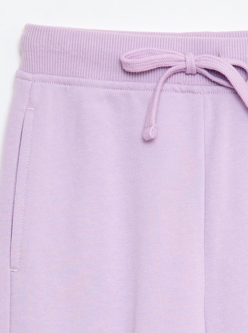 Calças de jogging lisas com cintura elástica Violeta - Kiabi