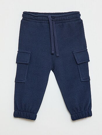 Calças de jogging lisas com vários bolsos