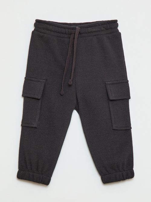 Calças de jogging lisas com vários bolsos - Kiabi