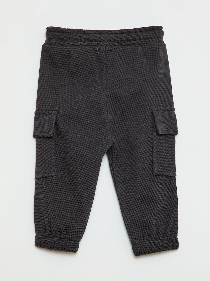 Calças de jogging lisas com vários bolsos Preto - Kiabi