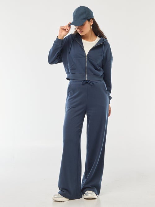 Calças de jogging lisas em algodão - Kiabi