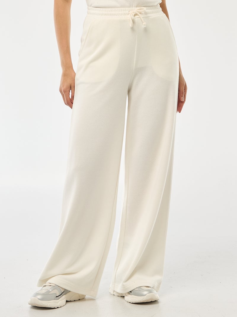 Calças de jogging lisas em algodão Branco - Kiabi