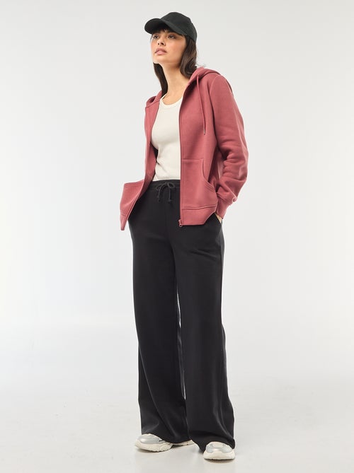 Calças de jogging lisas em algodão - Kiabi