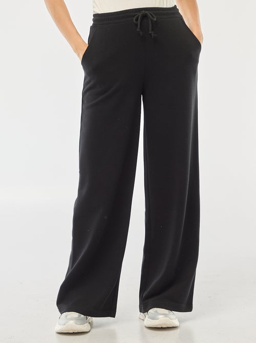 Calças de jogging lisas em algodão - Kiabi