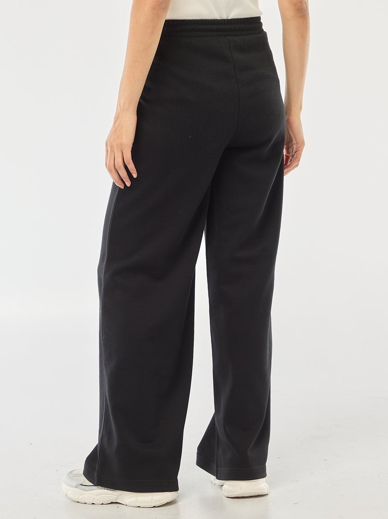 Calças de jogging lisas em algodão Preto - Kiabi