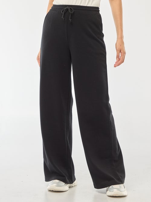 Calças de jogging lisas em algodão - Kiabi