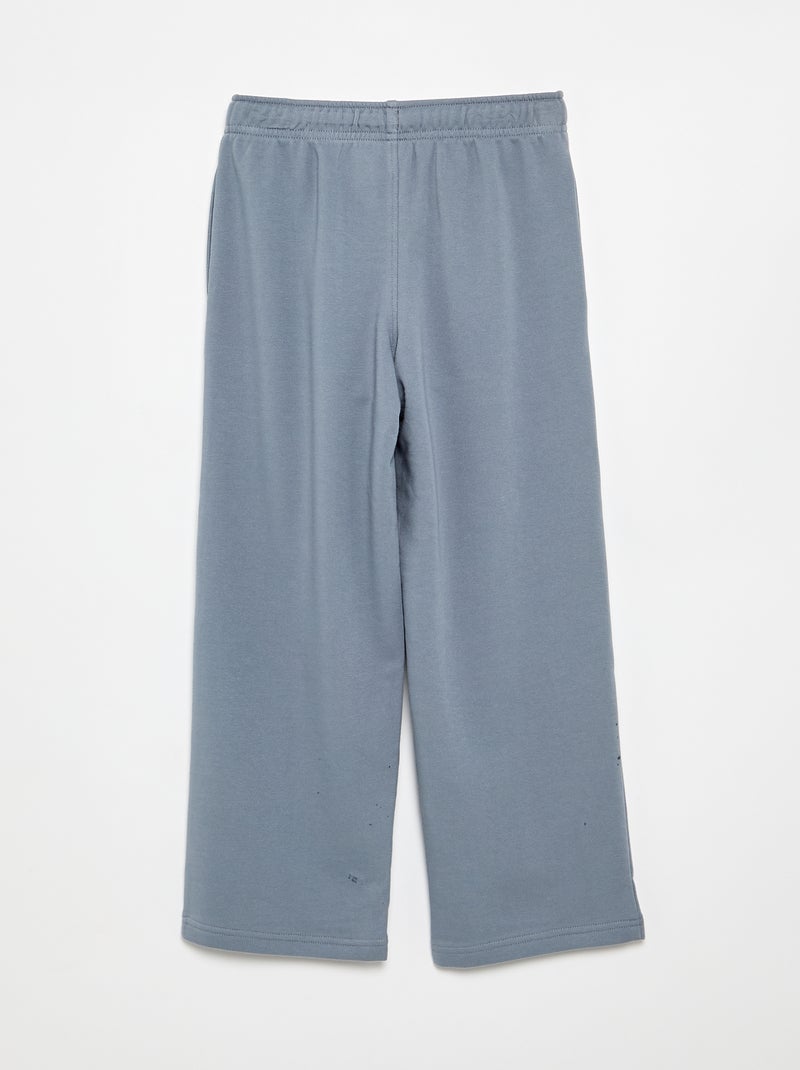 Calças de jogging lisas em French Terry Azul - Kiabi