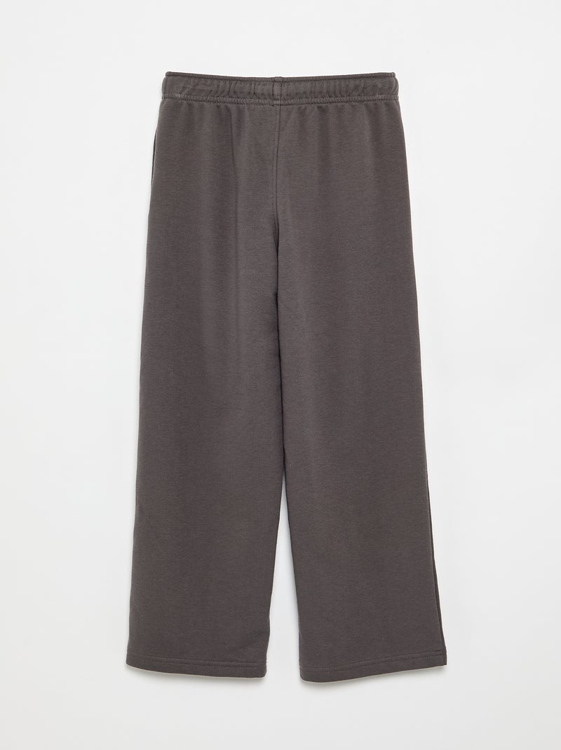 Calças de jogging lisas em French Terry Cinza - Kiabi