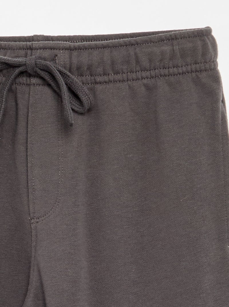 Calças de jogging lisas em French Terry Cinza - Kiabi