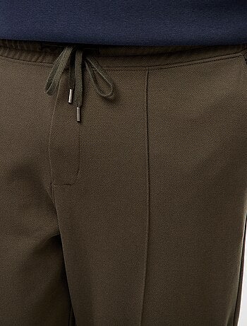 Calças de jogging lisas em malha piqué