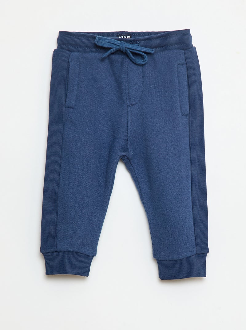 Calças de jogging mescladas em french terry Azul - Kiabi