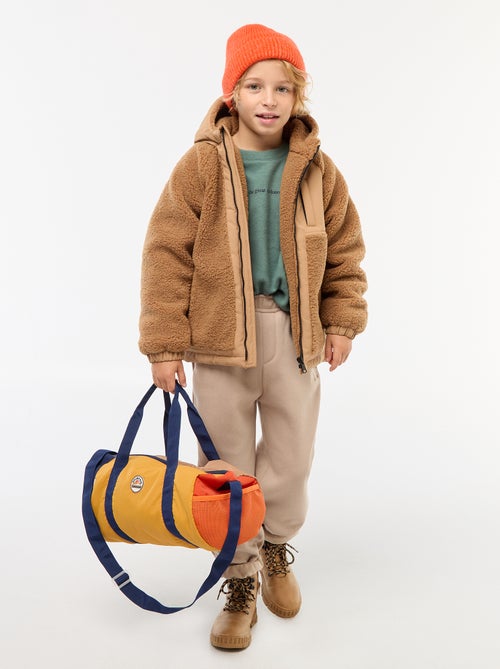 Calças de jogging quentes lisas com forro polar - Kiabi