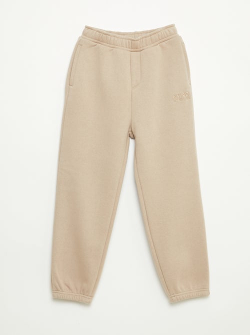 Calças de jogging quentes lisas com forro polar - Kiabi