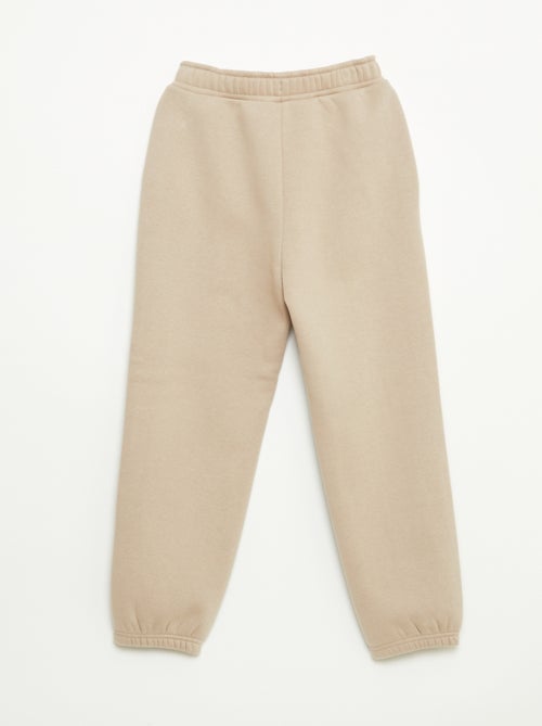 Calças de jogging quentes lisas com forro polar - Kiabi