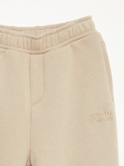 Calças de jogging quentes lisas com forro polar - Kiabi