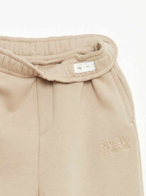 Calças de jogging quentes lisas com forro polar - Kiabi