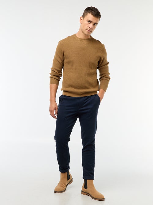 Calças de jogging slim lisas - Kiabi