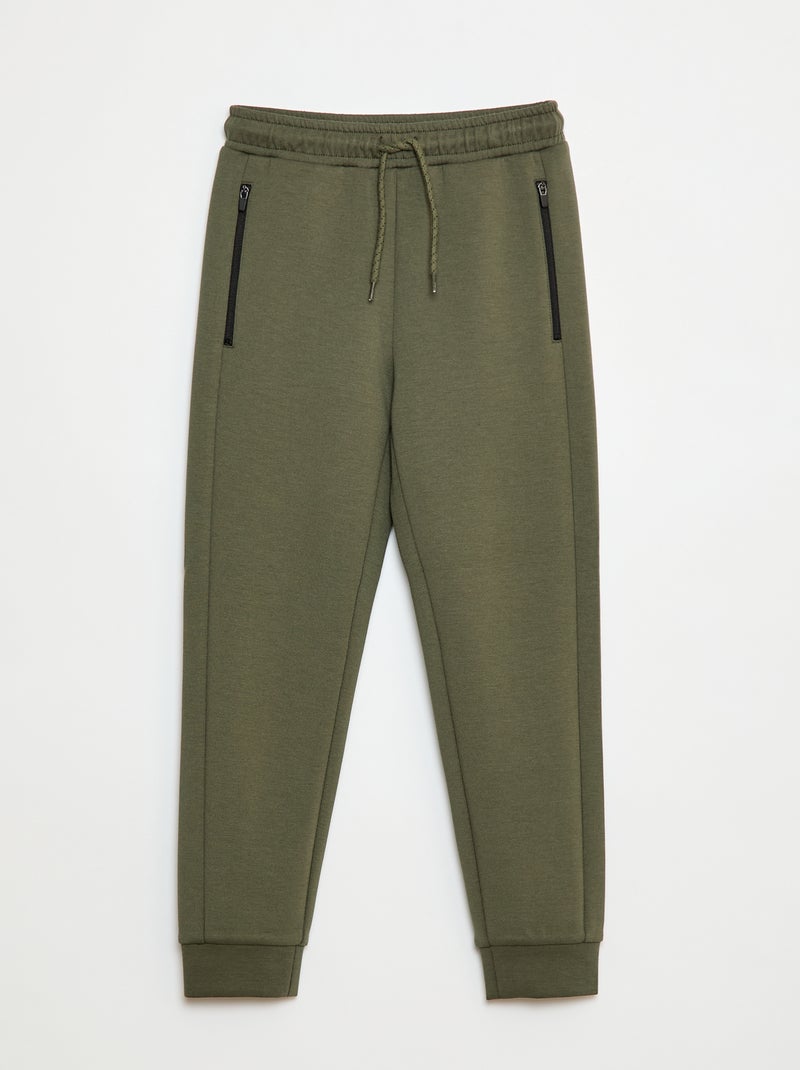 Calças de jogging tipo neoprene Verde - Kiabi