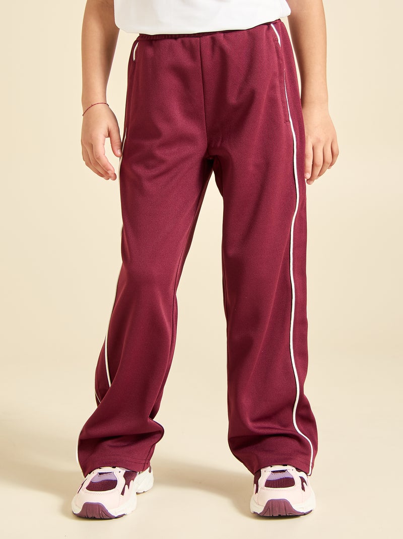 Calças de jogging wide leg Vermelho - Kiabi