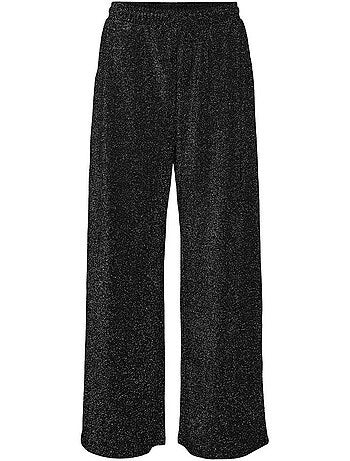 Calças de Lantejoulas Fluidas Pretas para Mulher Vero Moda