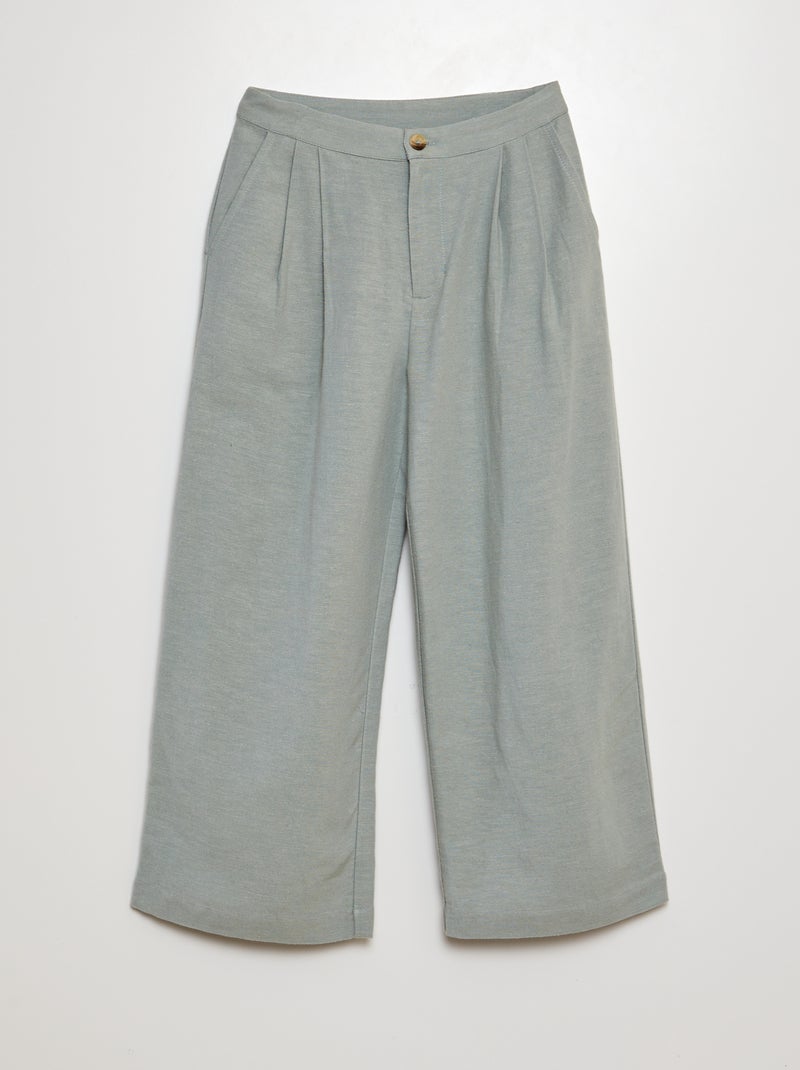 Calças de linho Azul - Kiabi