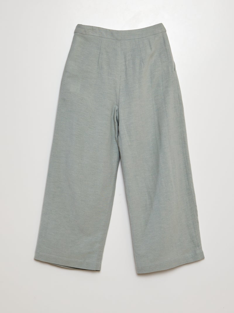 Calças de linho Azul - Kiabi