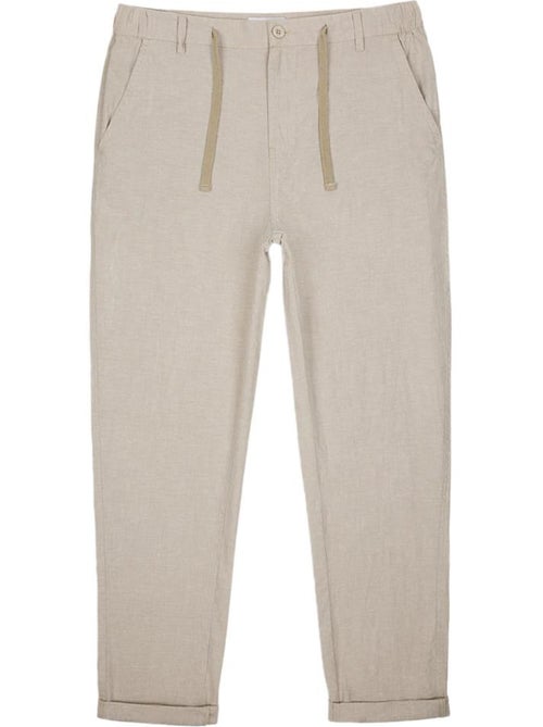 Calças de linho bege teddy smith para homem - Kiabi