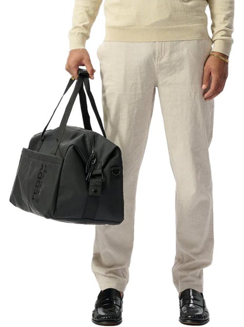Calças de linho bege teddy smith para homem - Kiabi