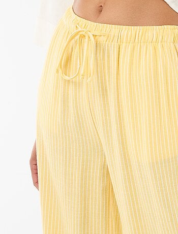 Calças de linho com 2 bolsos