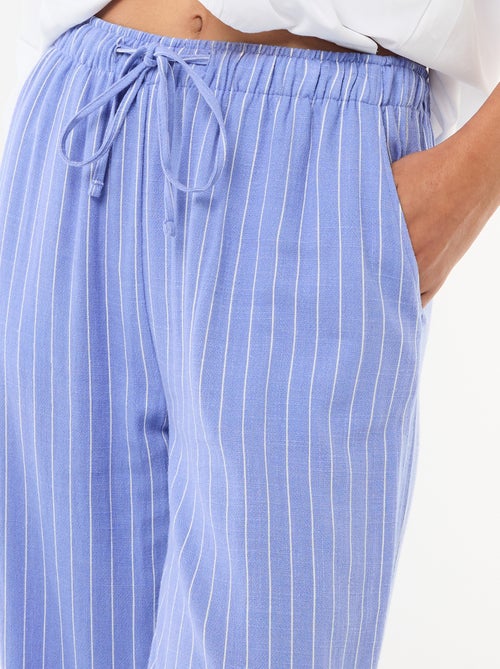 Calças de linho com 2 bolsos - Kiabi