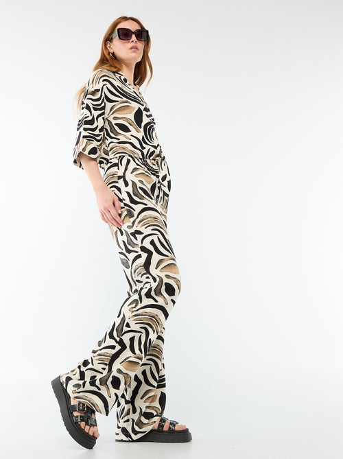 Calças de linho com 2 bolsos - Kiabi