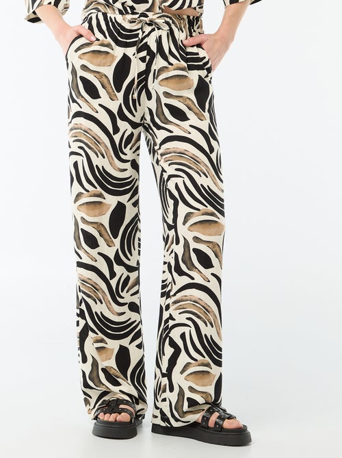 Calças de linho com 2 bolsos - Kiabi