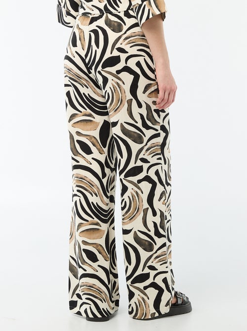 Calças de linho com 2 bolsos - Kiabi