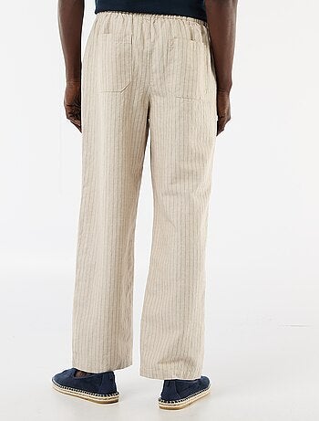 Calças de linho misto