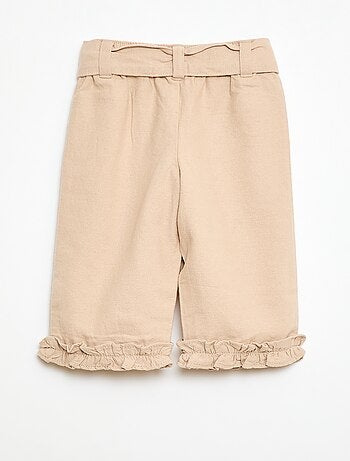 Calças de linho misturado