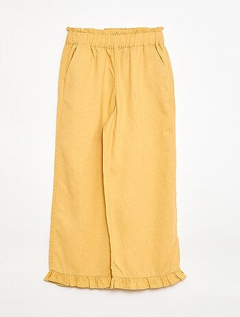 Calças de linho misturado