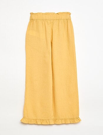 Calças de linho misturado