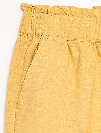 Calças de linho misturado