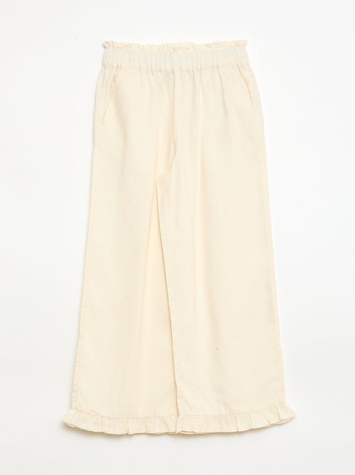 Calças de linho misturado - Kiabi