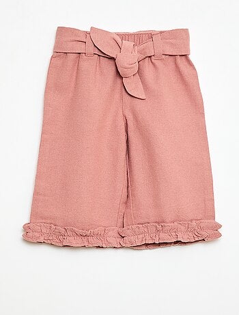 Calças de linho misturado