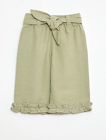 Calças de linho misturado