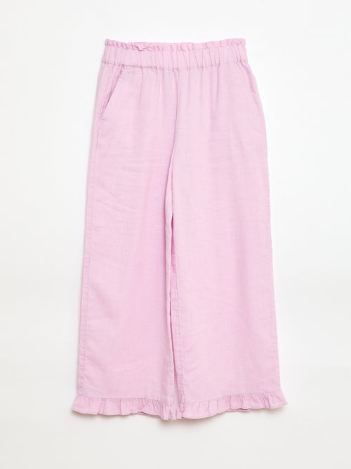 Calças de linho misturado - Kiabi