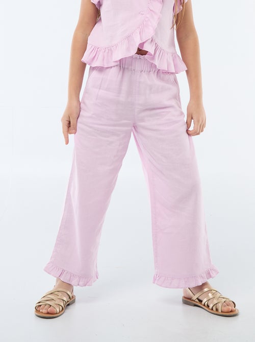 Calças de linho misturado - Kiabi