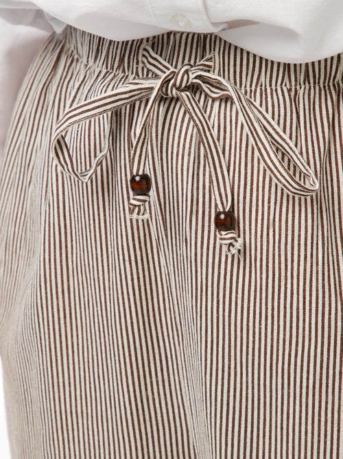 Calças de linho misturado wide leg - Kiabi