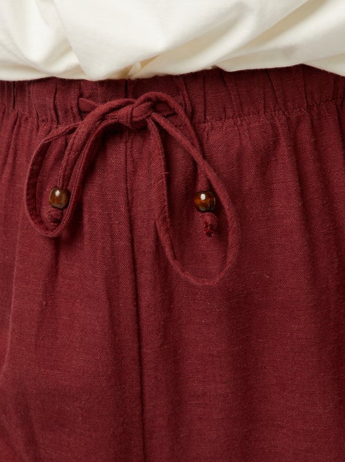 Calças de linho misturado wide leg - Kiabi