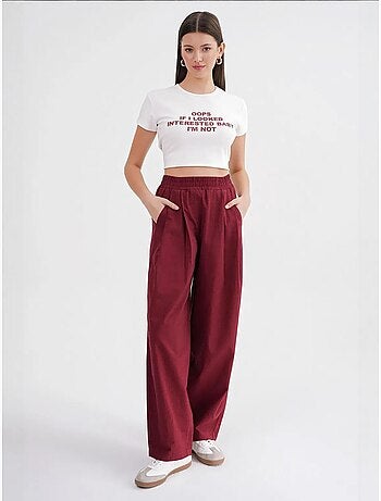 Calças de linho straight fit mixray