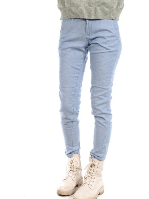 Calças de lona azuis teddy smith amber para mulher - Kiabi