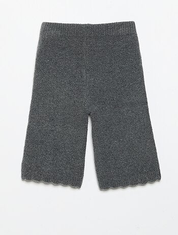 Calças de malha com bordados
